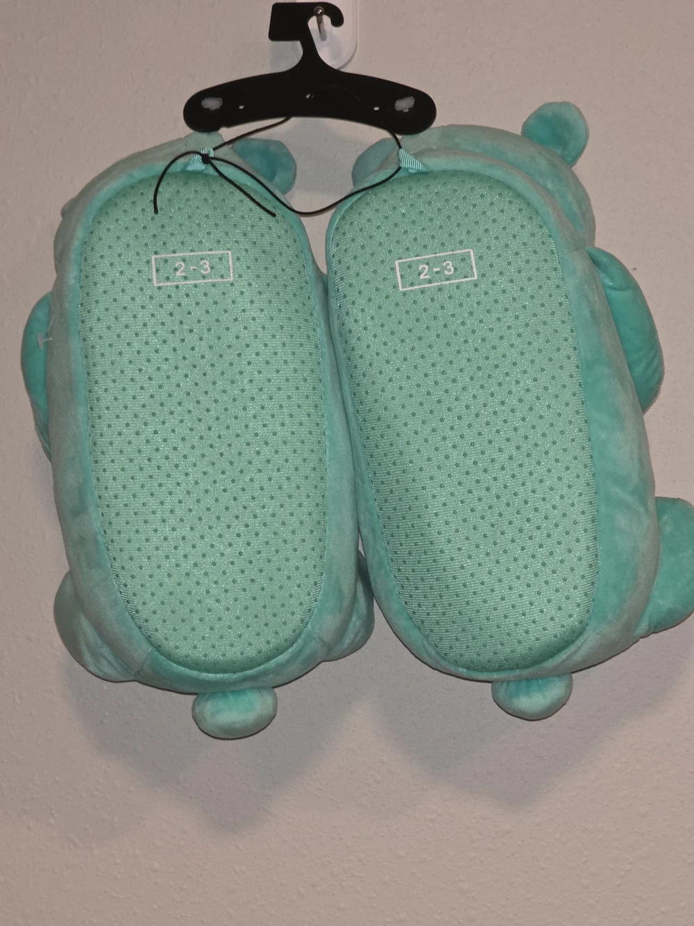 Plush Bear Slippers for Kids - Teal